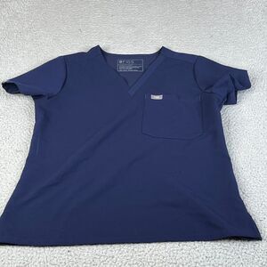 Figs Scrub Top XS Blue V Neck  Short Sleeve Medical Hospital Nurse Vet  FW1000NP